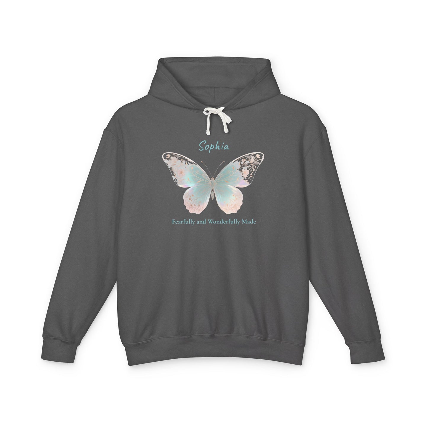 Butterfly Personalized Hoodie — Pastel Floral Butterfly Lightweight Hoodie