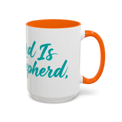 Scripture Accent Coffee Mug — Teal Hand-Lettered Encouragement (11/15 oz)