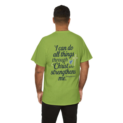 Inspirational Christian T-Shirt - "I Can Do All Things Through Christ" Bible Verse Tee