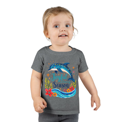 Joyful Sea Season Toddler T-Shirt — Dolphin Floral Kids Tee