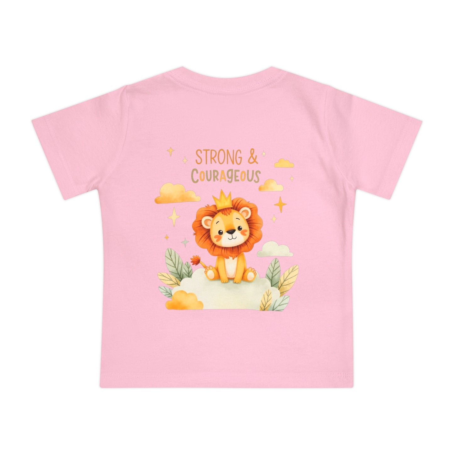 Strong & Courageous Lion Baby T-Shirt — Cute Nursery Tee for Baby Shower & Newborn