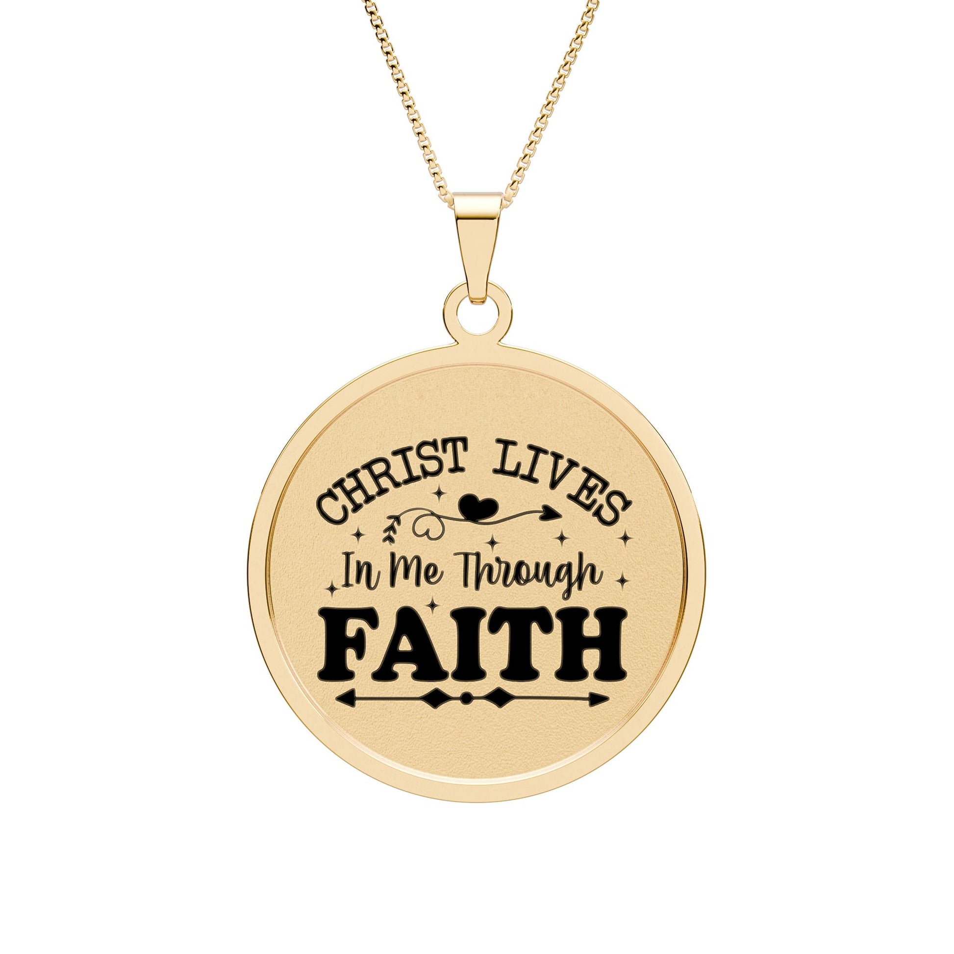 Faith Round Photo Pendant Gold-Plated 