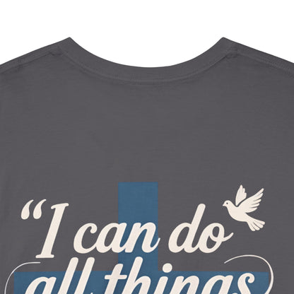 Philippians 4:13 Cotton Tee — "I Can Do All Things" Christian Prayer T-Shirt