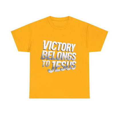 Victory Belongs to Jesus T-Shirt — Heavyweight Christian Faith Tee