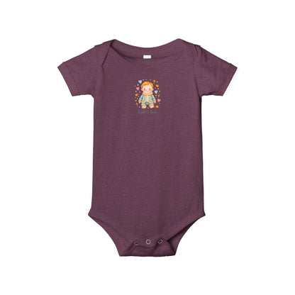 Infant One-Piece Bodysuit — Cute Little Girl Illustration "Hello World" Baby Bodysuit