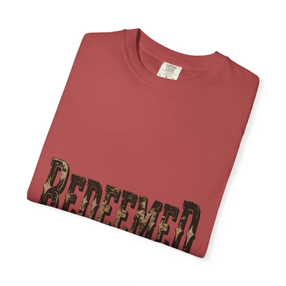 Garment-Dyed Statement Tee — Bold Single-Word Typographic Front