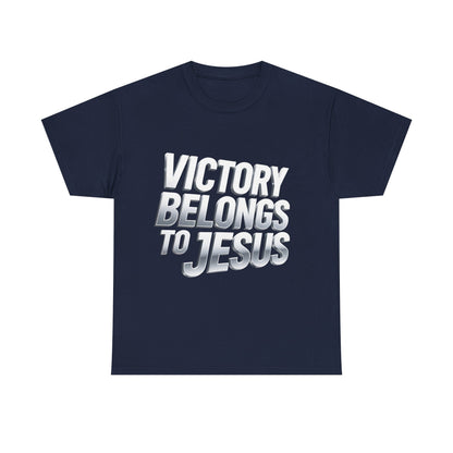Victory Belongs to Jesus T-Shirt — Heavyweight Christian Faith Tee