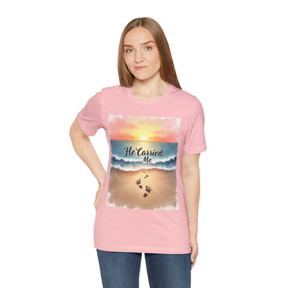 He Carried Me Scripture Tee | Inspirational Christian Faith Shirt