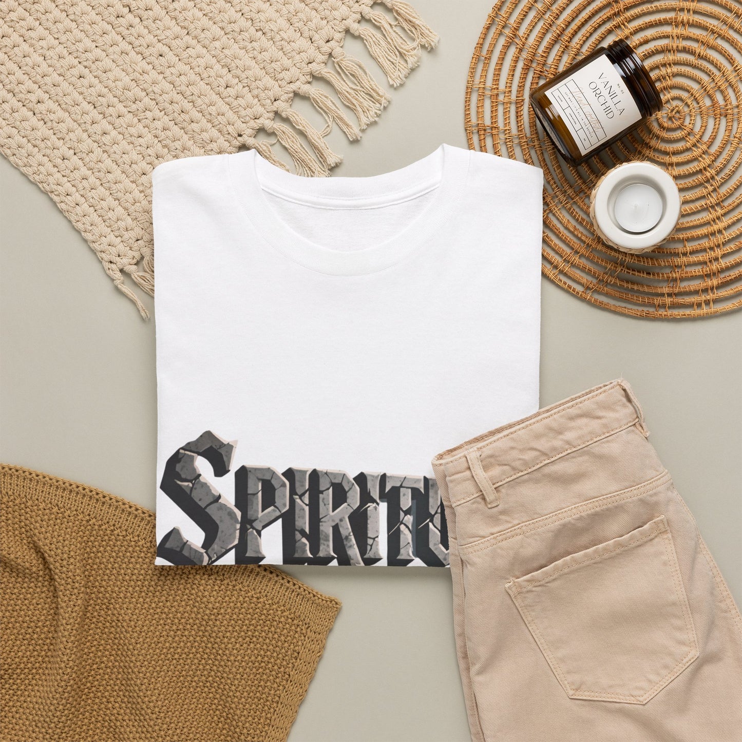 Spiritual Warrior T-Shirt — Gothic Lettering Faith & Strength Tee