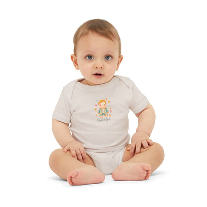 Infant One-Piece Bodysuit — Cute Little Girl Illustration "Hello World" Baby Bodysuit