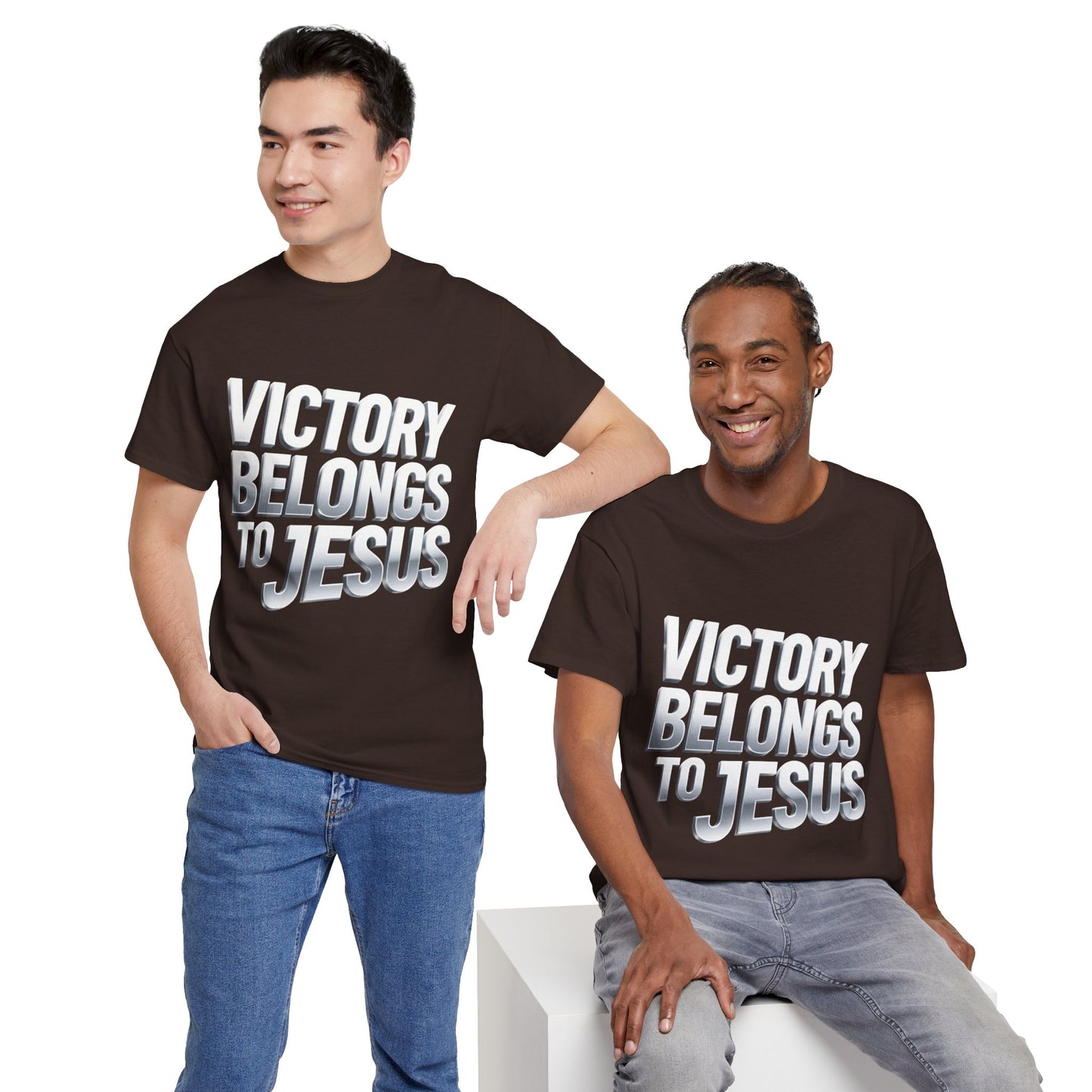 Victory Belongs to Jesus T-Shirt — Heavyweight Christian Faith Tee