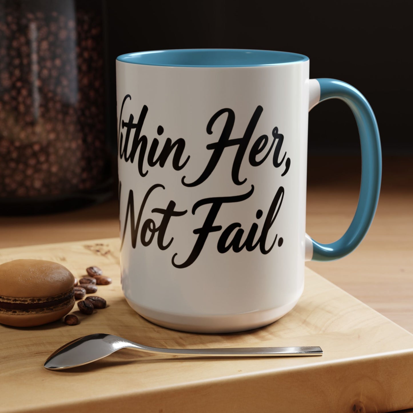 Inspirational Script Coffee Mug — "Strength Lives in Small, Steady Moments" (11/15 oz)