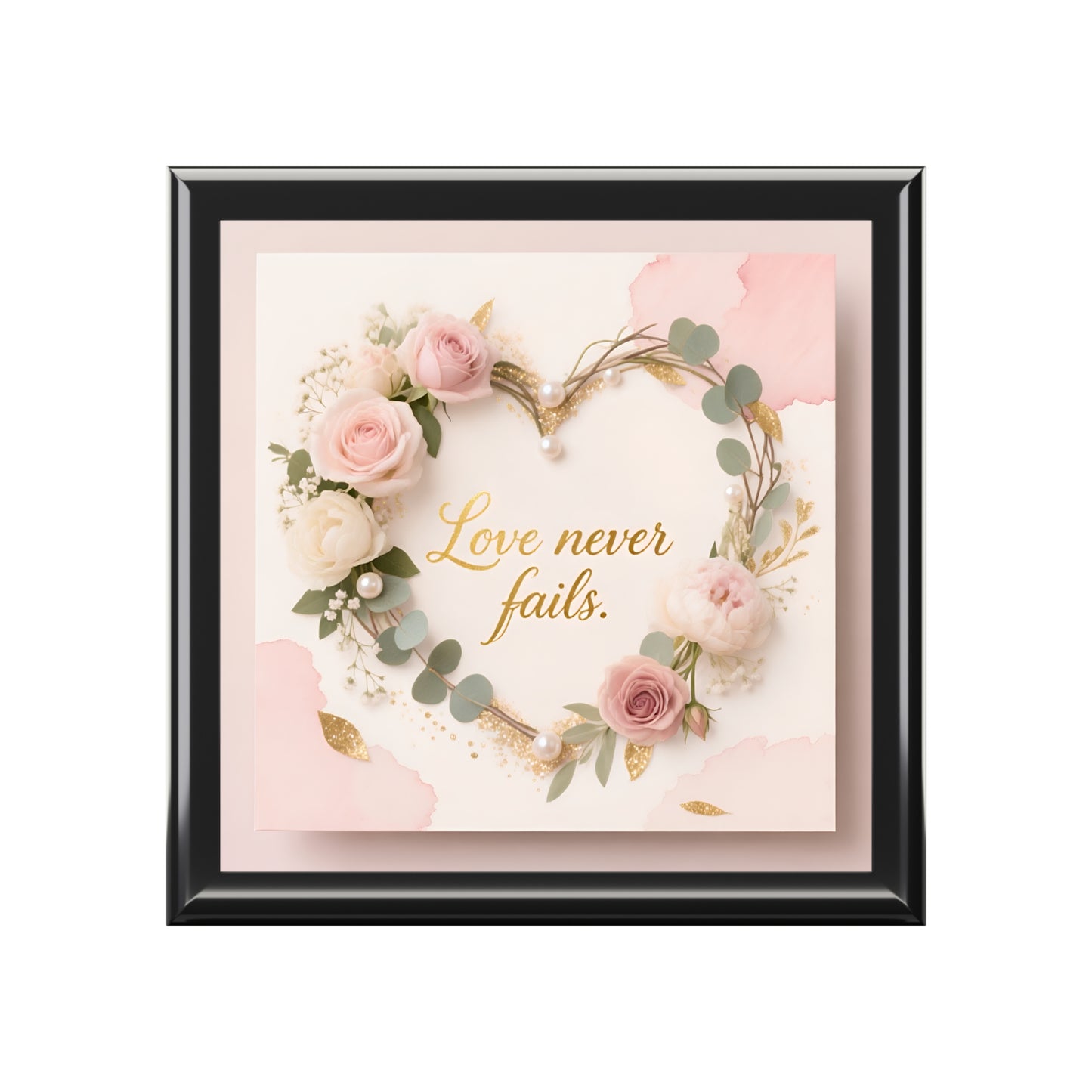 Jewelry Box - 'Love Never Fails' Floral Keepsake Box (Romantic Gift)