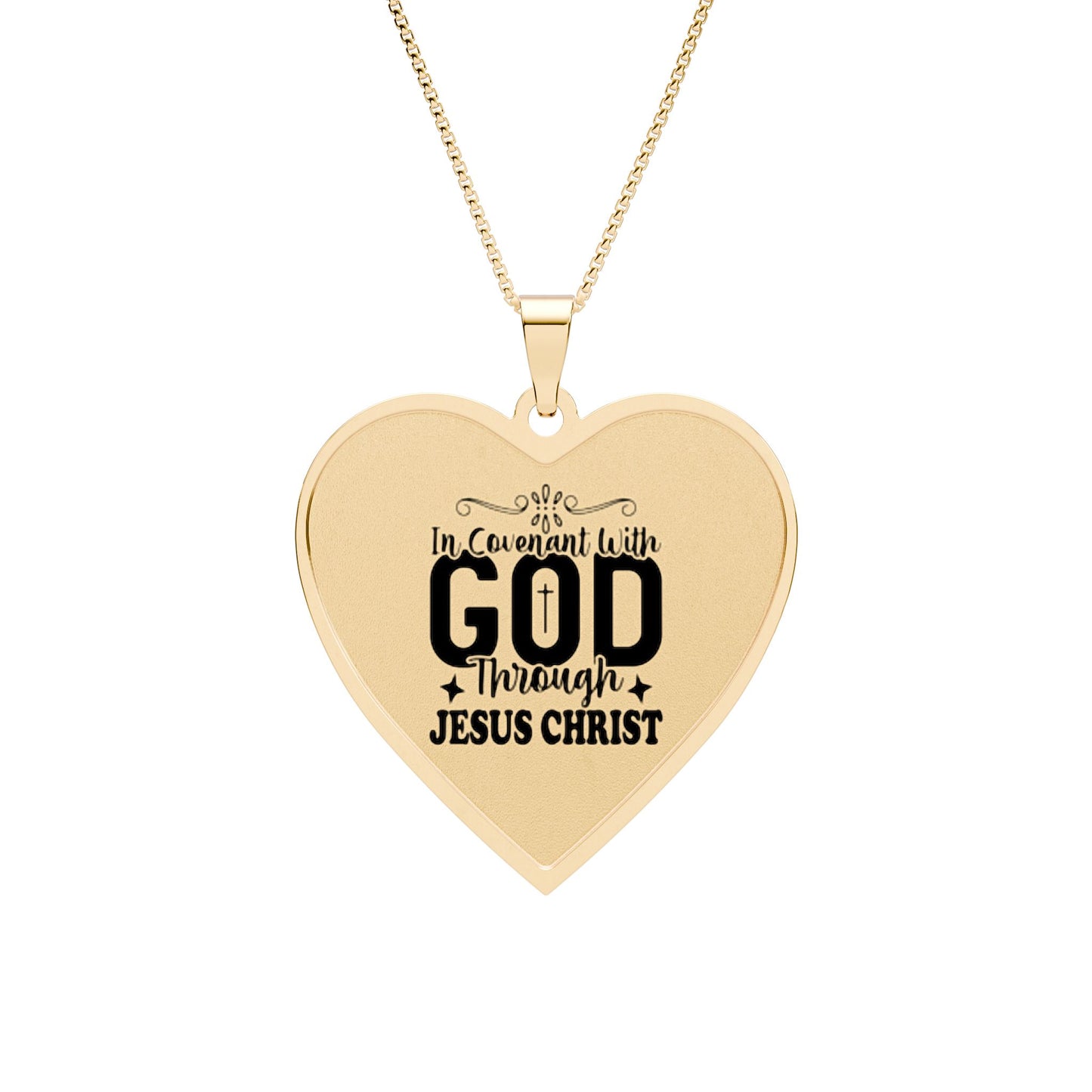 Heart Photo Pendant — "Through God, Through Jesus Christ" Inspirational Necklace