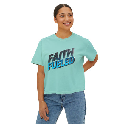 Faith Fueled Boxy Tee — Women's Inspirational Graphic Tee
