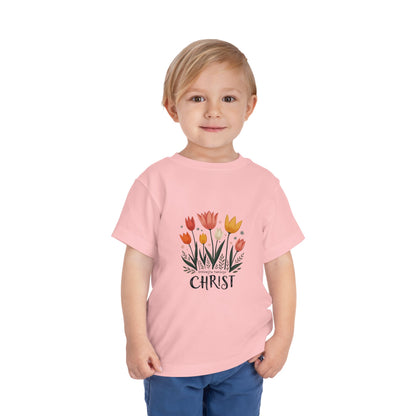 Cute Tulip Floral Christ Tee for Toddlers | Daily Faith Inspiration | Ideal Gift for Kids
