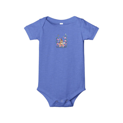 Floral Bunny Infant One-Piece Bodysuit