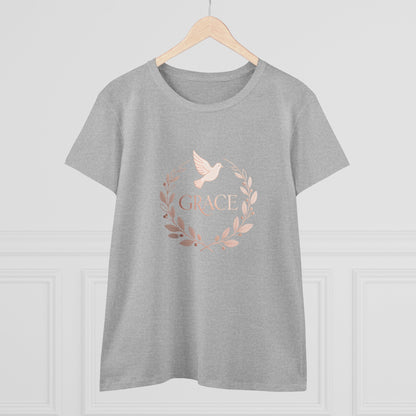 Graceful Dove Wreath Tee — Women's Rose-Gold Reminder Tee
