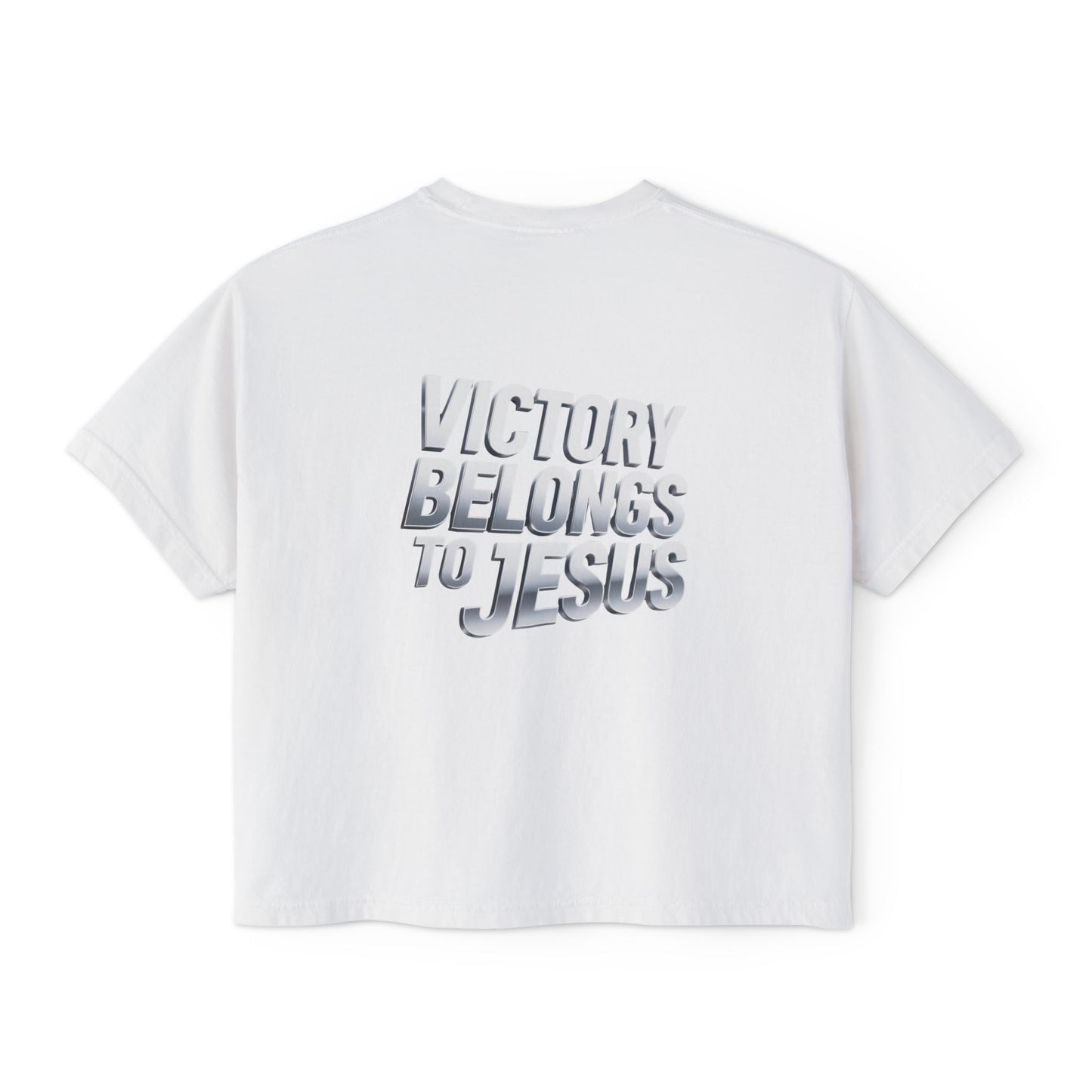 Victory Belongs to Jesus Boxy Tee — Christian Faith Graphic Tee