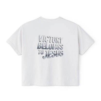 Victory Belongs to Jesus Boxy Tee — Christian Faith Graphic Tee