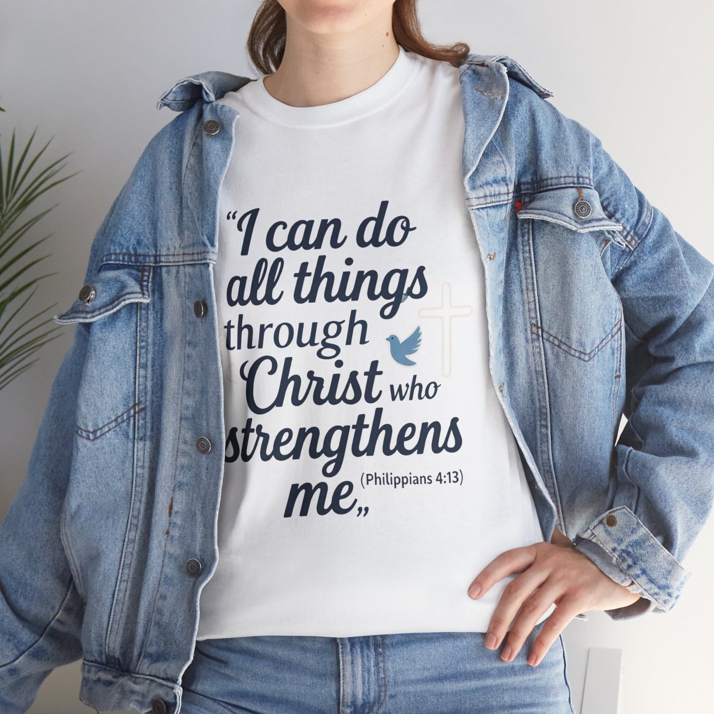 Inspirational Christian T-Shirt - "I Can Do All Things Through Christ" Bible Verse Tee