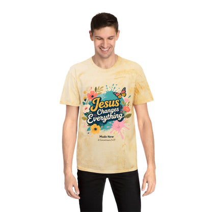 Jesus Changes Everything T-Shirt — Floral Butterfly Christian Tee