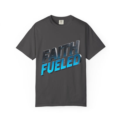 Faith Fueled Garment-Dyed Tee — Vintage Two-Tone Christian T-Shirt