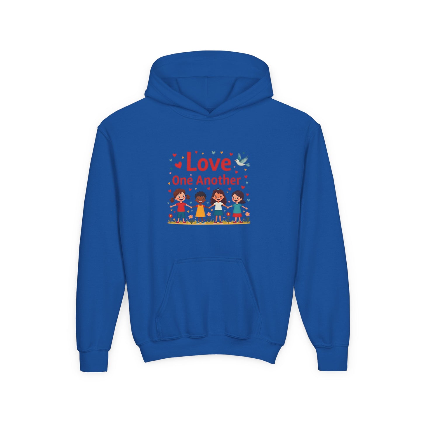 Love One Another Youth Hoodie — Kids' Inclusive Friendship Sweatshirt