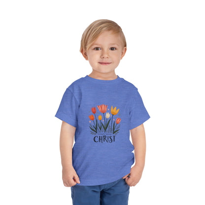 Cute Tulip Floral Christ Tee for Toddlers | Daily Faith Inspiration | Ideal Gift for Kids