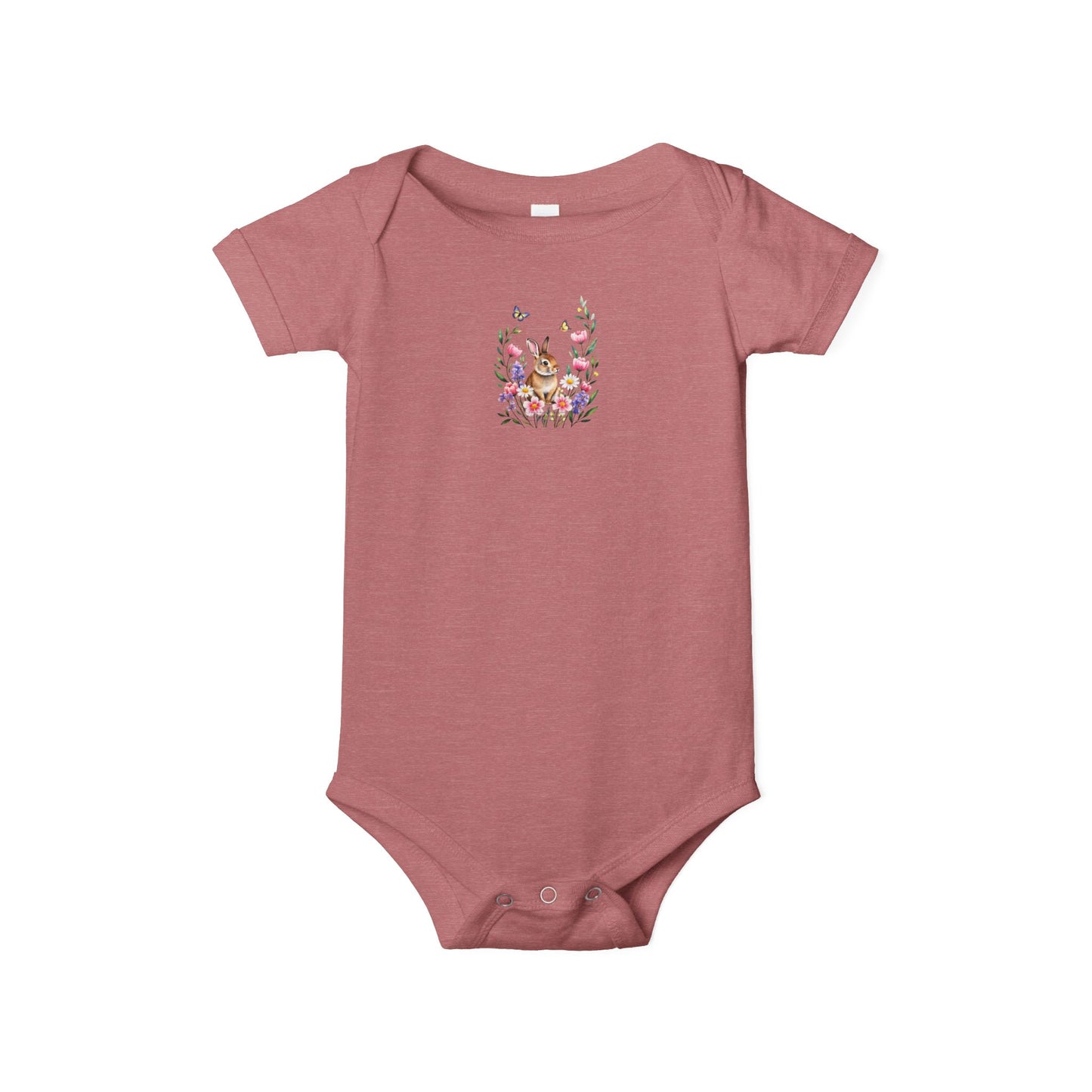Floral Bunny Infant One-Piece Bodysuit