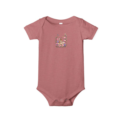 Floral Bunny Infant One-Piece Bodysuit