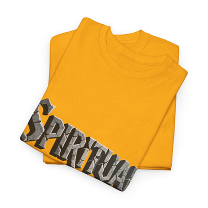 Spiritual Warrior T-Shirt — Gothic Lettering Faith & Strength Tee
