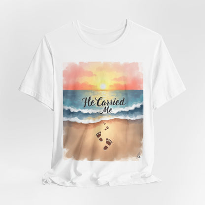 He Carried Me Scripture Tee | Inspirational Christian Faith Shirt