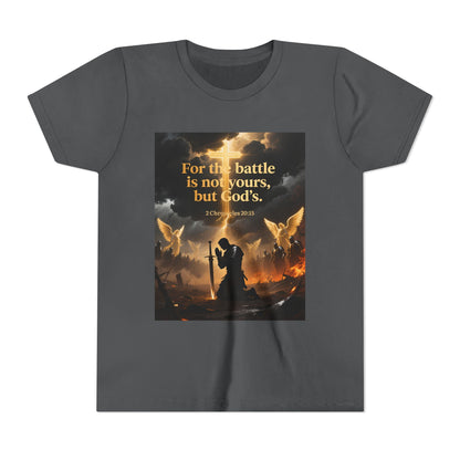 For the battle is not yours, but God's youth tee | Christian hands design | Meaningful Gift for Kids