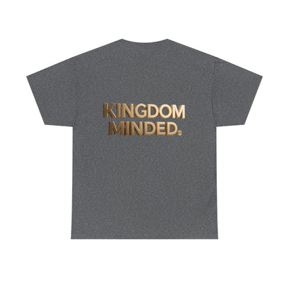 Faith & Focus Tee — Gold Typography Cotton Shirt