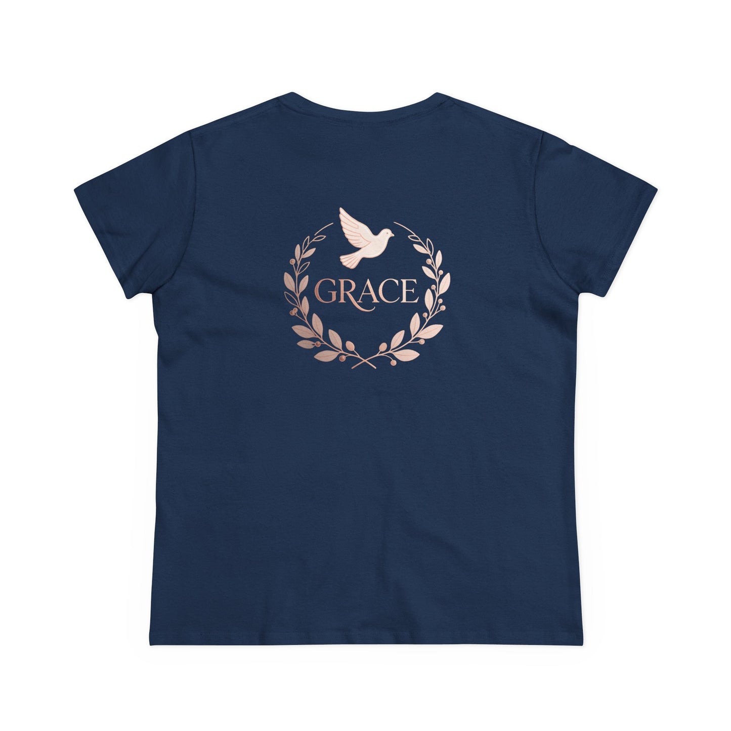 Graceful Dove Wreath Tee — Women's Rose-Gold Reminder Tee
