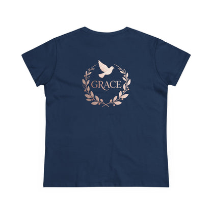 Graceful Dove Wreath Tee — Women's Rose-Gold Reminder Tee