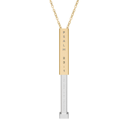 Engraved Sliding Bar Necklace | Custom Psalm 23:1 Message | Thoughtful Gift for Mom, Dad & More