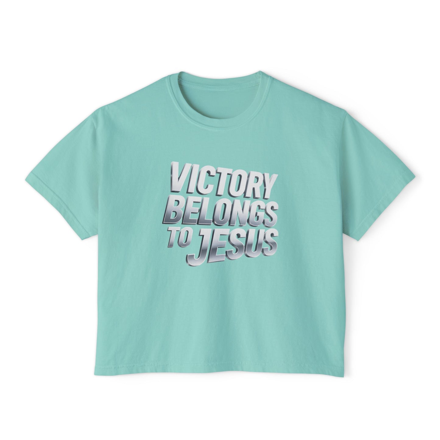 Victory Belongs to Jesus Boxy Tee — Christian Faith Graphic Tee