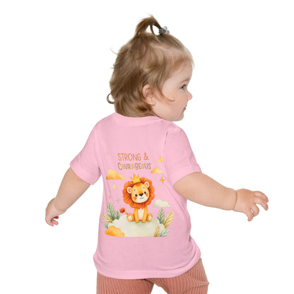 Strong & Courageous Lion Baby T-Shirt — Cute Nursery Tee for Baby Shower & Newborn