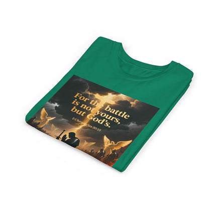 For the battle is not yours, but God's youth tee | Christian hands design | Meaningful Gift for Kids