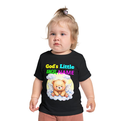 Baby T-Shirt — Personalized "God's Little Angel" Teddy Design