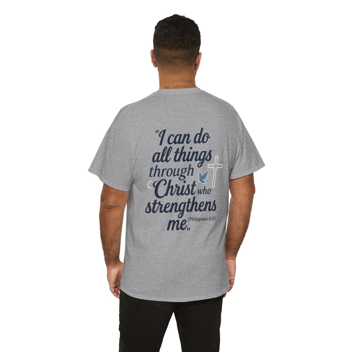 Inspirational Christian T-Shirt - "I Can Do All Things Through Christ" Bible Verse Tee