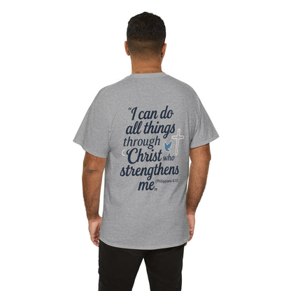 Inspirational Christian T-Shirt - "I Can Do All Things Through Christ" Bible Verse Tee