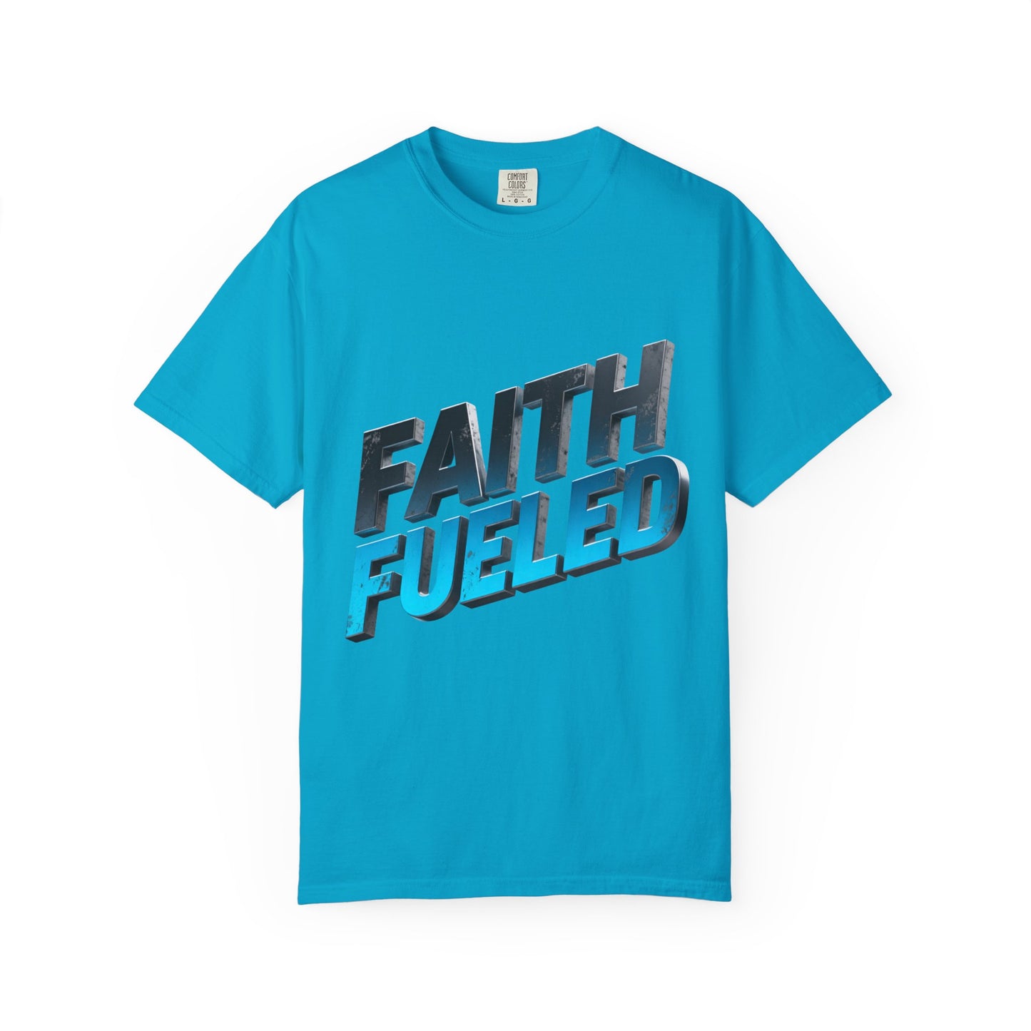 Faith Fueled Garment-Dyed Tee — Vintage Two-Tone Christian T-Shirt