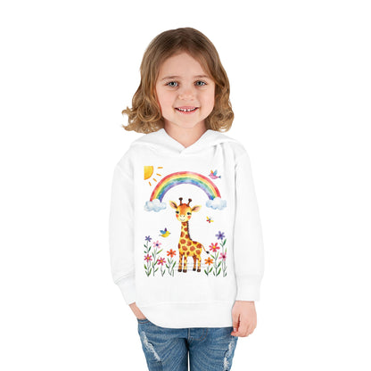 Toddler Hoodie — Giraffe Rainbow Floral Pullover