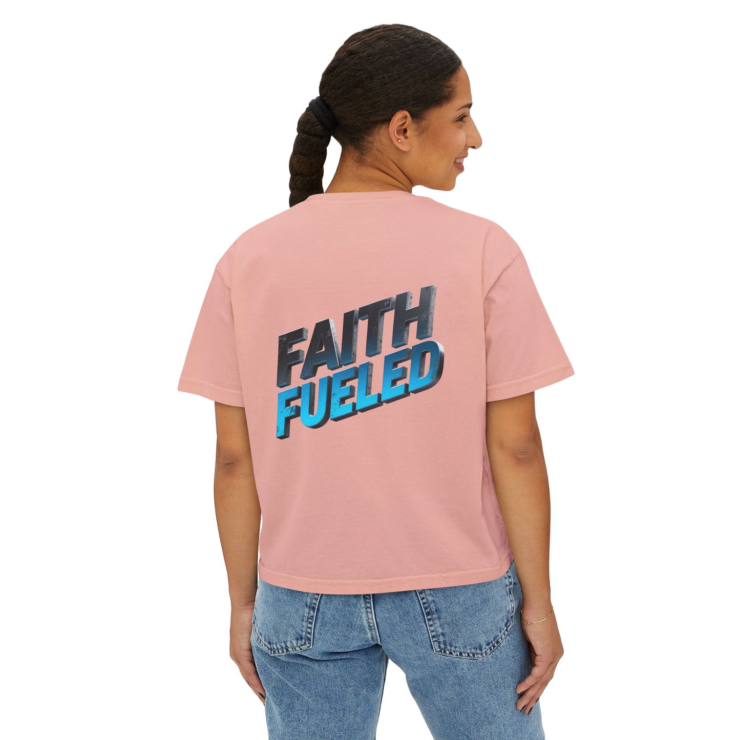 Faith Fueled Boxy Tee — Women's Inspirational Graphic Tee