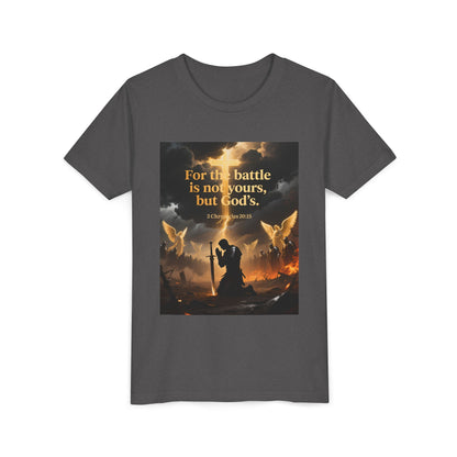 For the battle is not yours, but God's youth tee | Christian hands design | Meaningful Gift for Kids