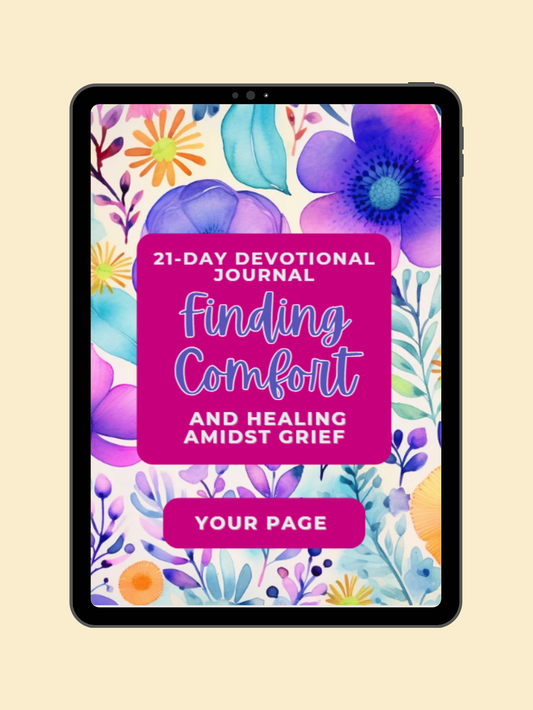 Finding Comfort and Healing Amidst Grief - 21 day devotional journal | A4 Instant Download | Canva Editable