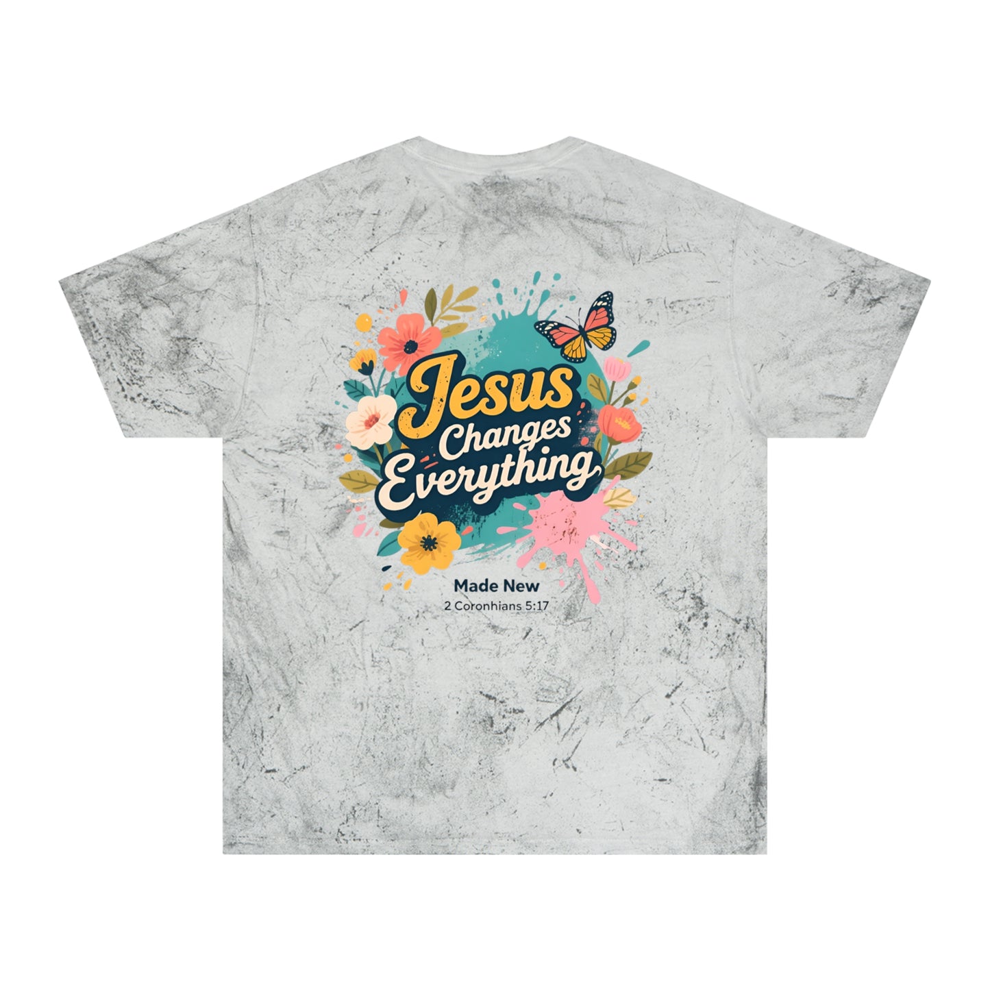 Jesus Changes Everything T-Shirt — Floral Butterfly Christian Tee